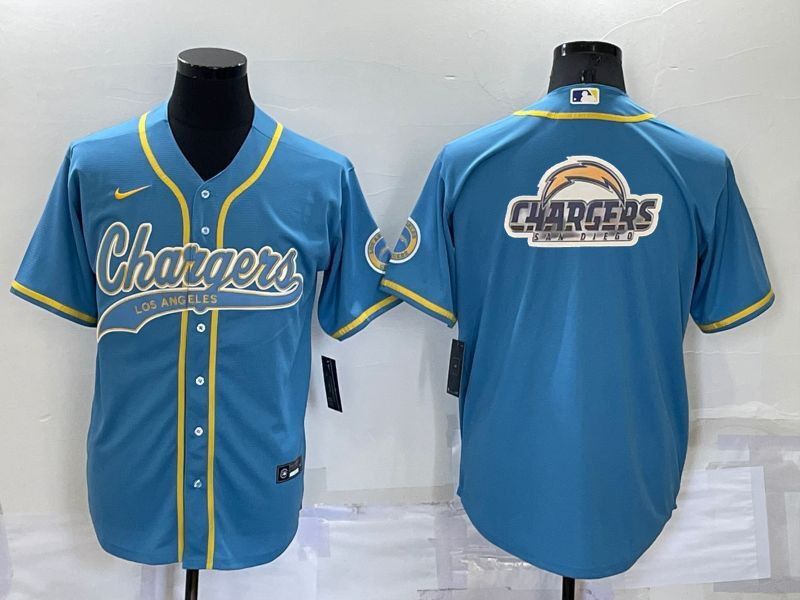 Men Los Angeles Chargers Blank Light Blue 2022 Nike Co branded NFL Jerseys